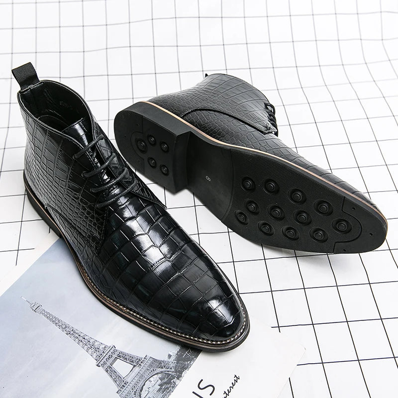 Mens Leather Designer Handmade Winter Spring Luxury Wedding Boots for Men Casual Chelsea Dress Business Formal Shoes Footwear