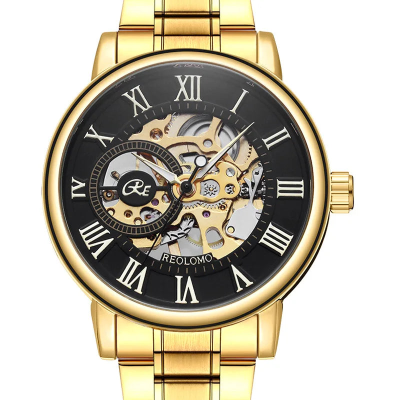 Watches, fully automatic mechanical watches, foreign trade watches for men, men's through-the-bottom hollow mechanical watches