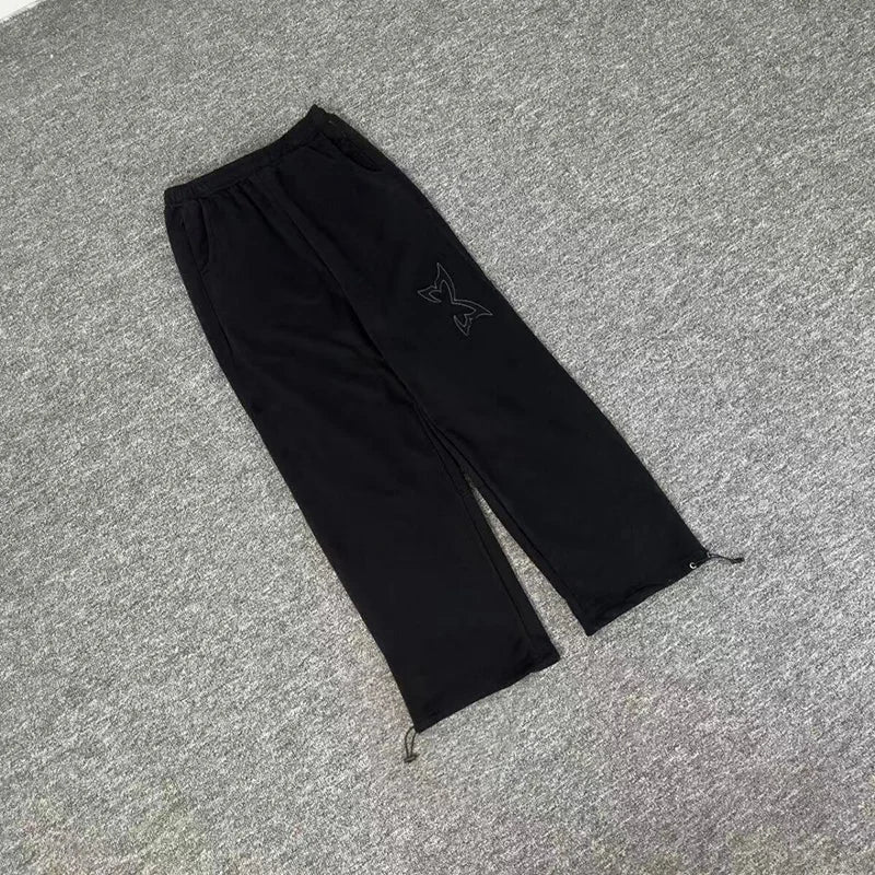 Men Women Couple Jogger Drawstring Pants Best Quality Cotton Trousers Simple Patch Embroidered Logo Stitching Mertra Sweatpants