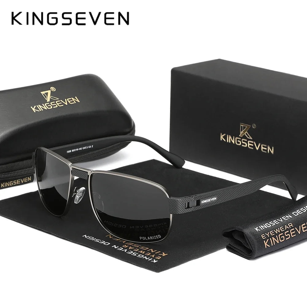 KINGSEVEN Brand Men‘s Polarized UV400 Sunglasses Rectangle Classical Glasses Men Outdoor Driving Eyewear