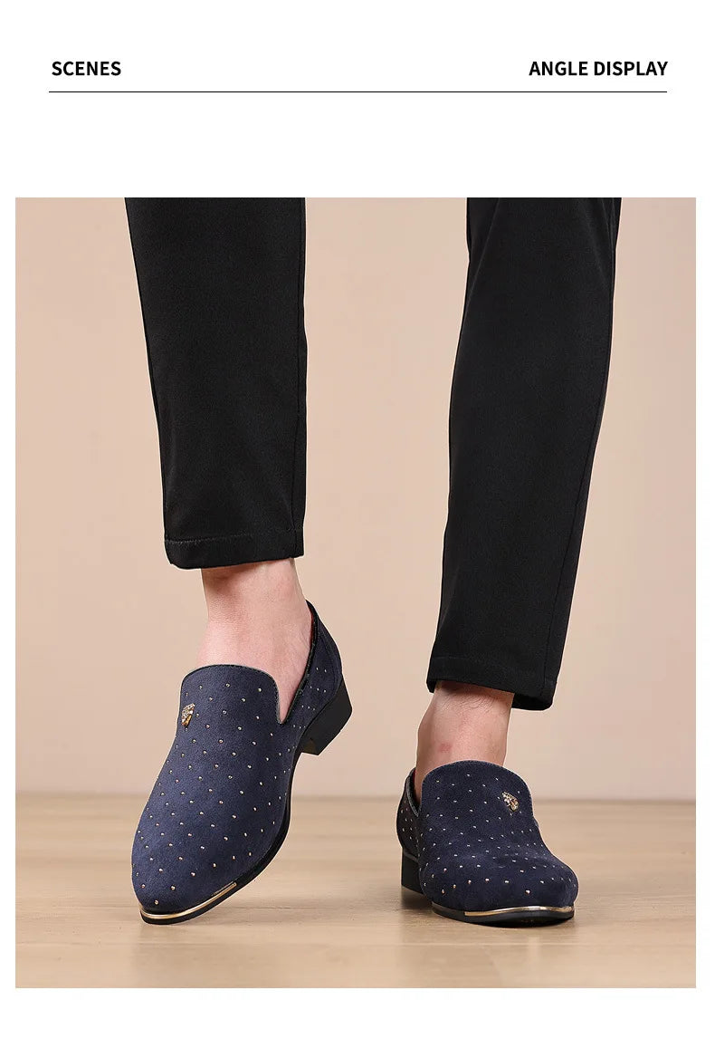 Luxury Men Dress Shoes Suede Men Casual Shoes Elegant Comfortable Loafers Designer Business Leather Shoes for Men Zapatos Hombre