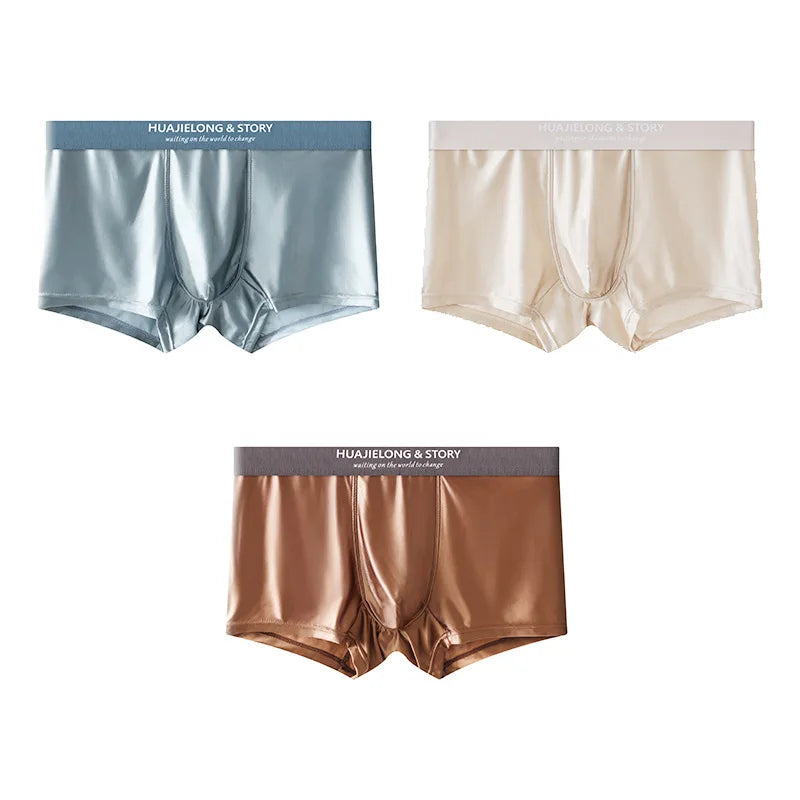 EXILIENS Soft Gloss 1pcs/3pcs Boxer Men Underwear Hot Underpant Mens Boxers Masculinas BoxerShorts Man Panties Size L-3XL A6505
