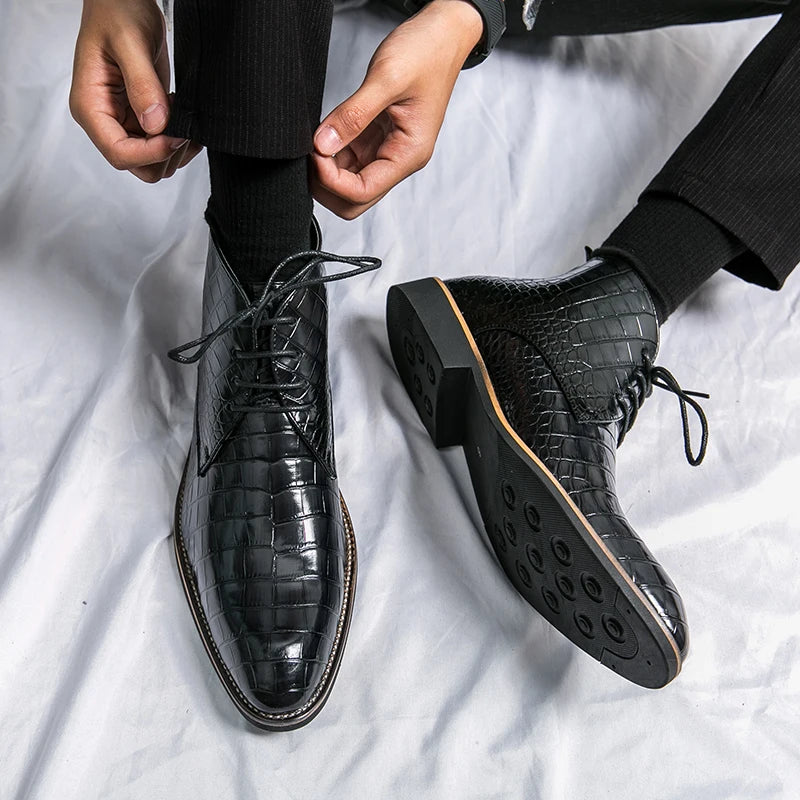 Mens Leather Designer Handmade Winter Spring Luxury Wedding Boots for Men Casual Chelsea Dress Business Formal Shoes Footwear