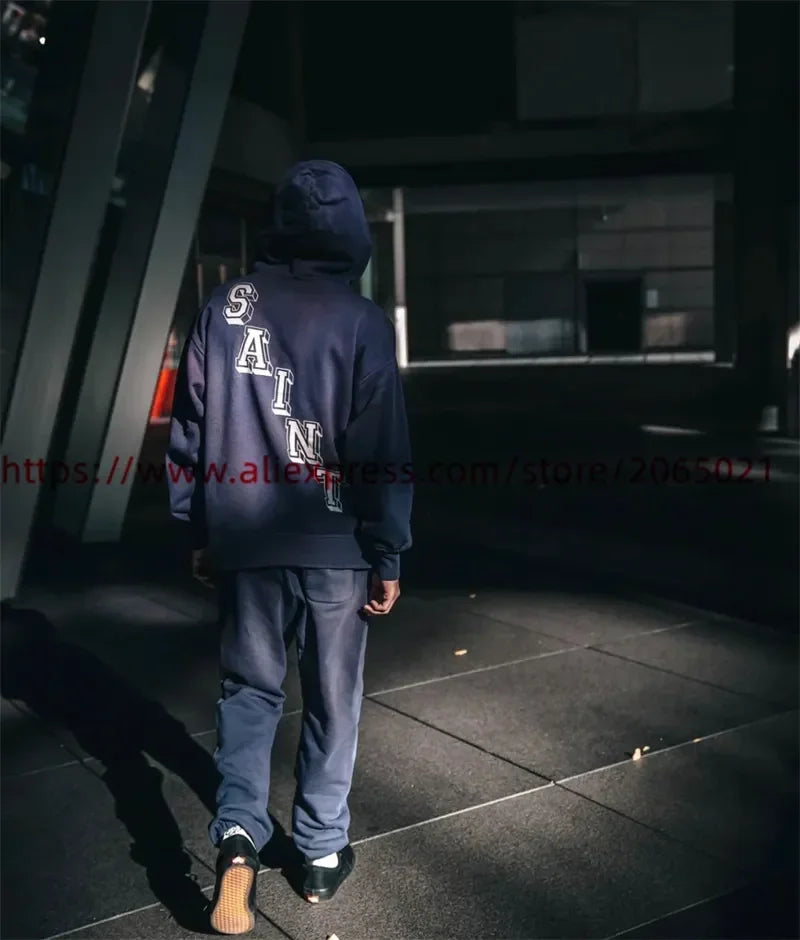 Sanskrit Printing Apricot Saint Sweatpants Men Women Jogger Drawstring Pants