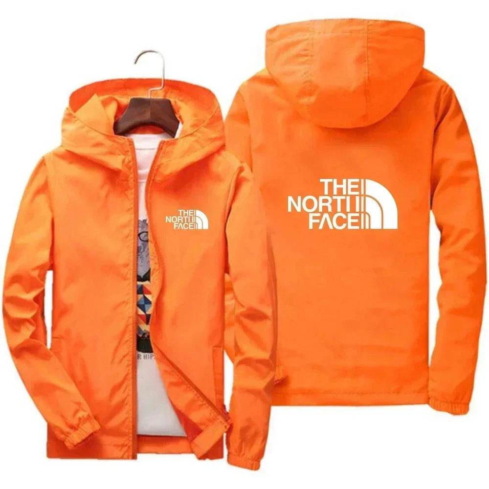 2026 New European and American Men's Fashion Jacket, Windproof and Waterproof Zipper Hooded Overcoat, Spring and Winter Outdoor