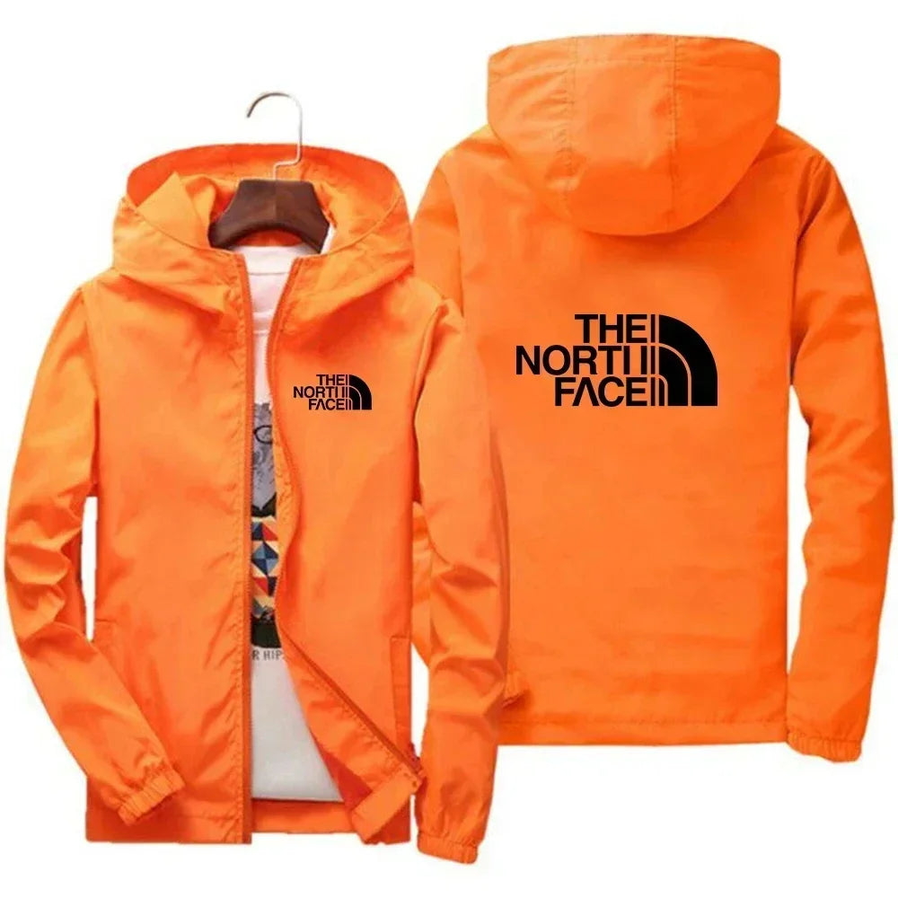 2026 New European and American Men's Fashion Jacket, Windproof and Waterproof Zipper Hooded Overcoat, Spring and Winter Outdoor