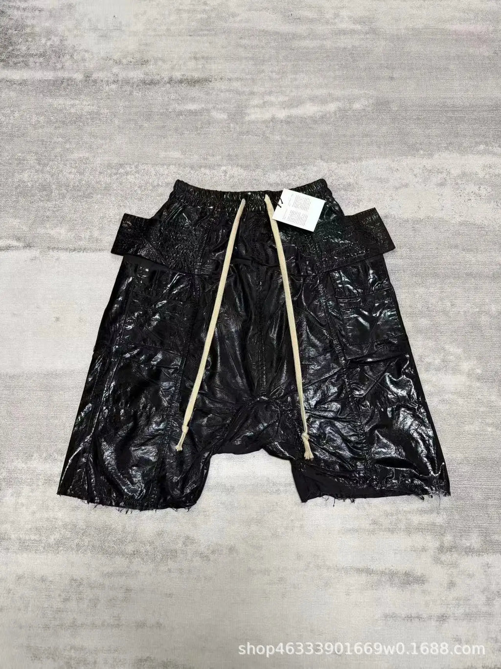 High Street RO Pants Men's Dual Ring Wax Face Casual Seven Quarter Shorts  Brushed Wax Fixed Color Workwear Casual Pants