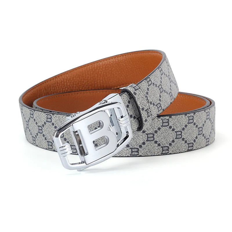 2025 Wide 34mm Business Men's Belt Luxury Brand Alloy Metal Buckle Designer Canvas Leather Belts men Waist Strap Belts for Jeans