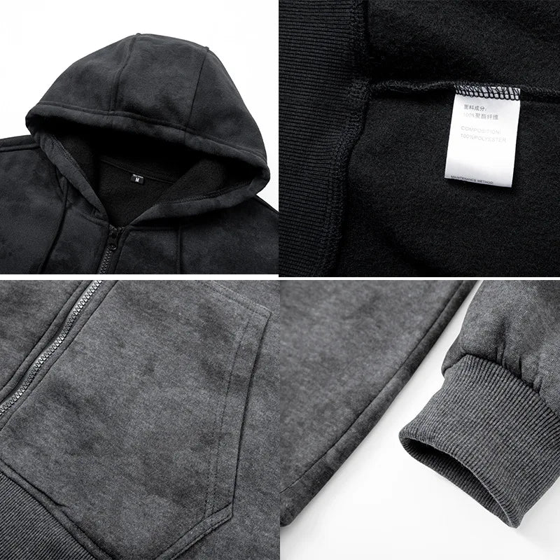 Man Hoodie Autumn European-Size Jacket Hooded Sweatshirt Men'S Spring And Autumn Top Women'S Bag Fishing Blouse Zip-Up