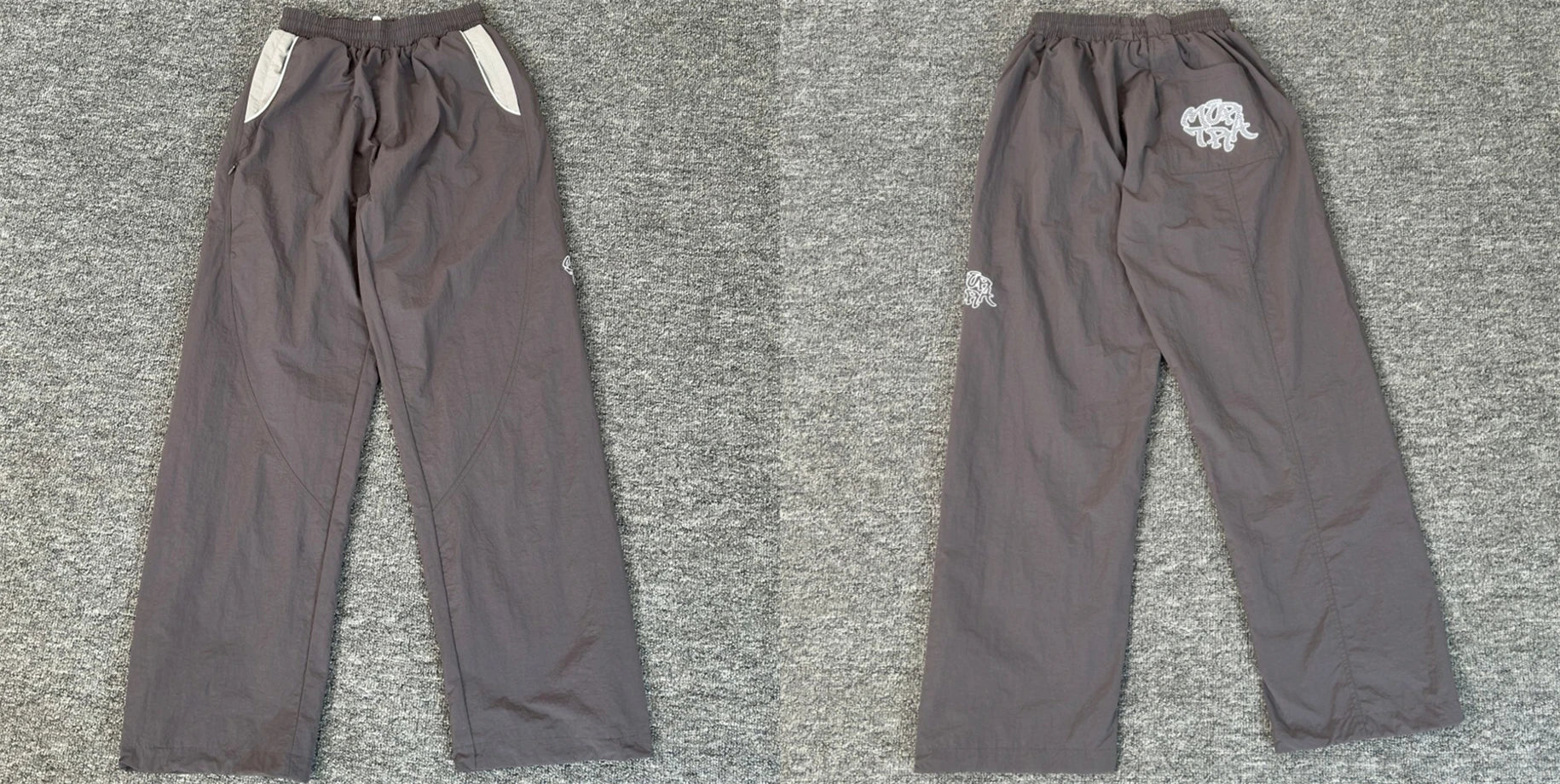 Embroidery Mertra Elastic Waist Inside Mesh Patchwork Drawstring Sweatpants Pants High Quality Vintage Jogger Trousers