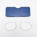 May Flower Rimless Foam Nose Clip On Reading Glasses Mini Portable Lazy Glasses With Alloy Case Men Women +1+1.5+2+2.5+3