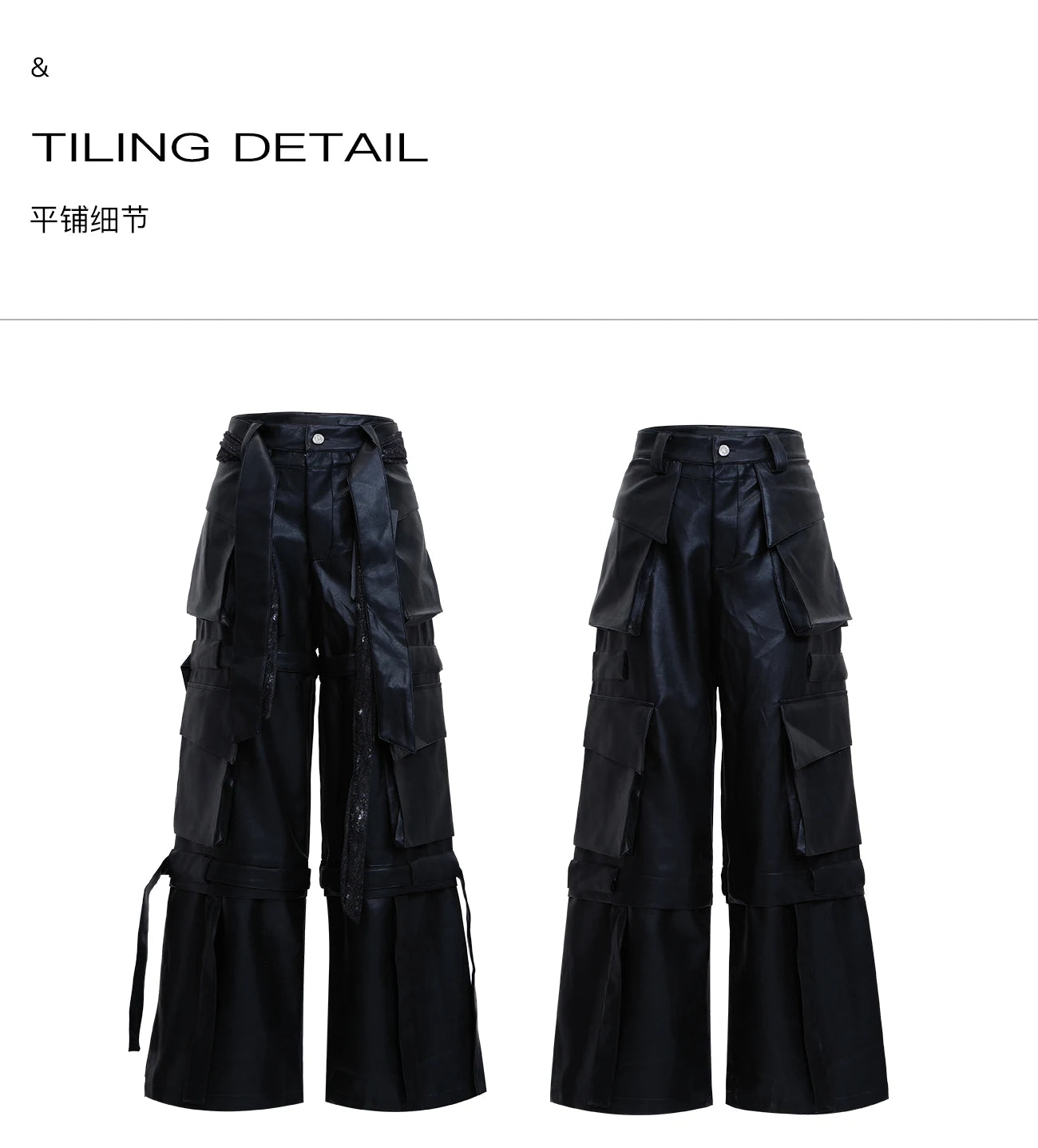 Mauroicardi Autumn Cool Long Baggy Black Pu Leather Wide Leg Cargo Pants Men Many Pockets Luxury Designer Emo Clothes Streetwear