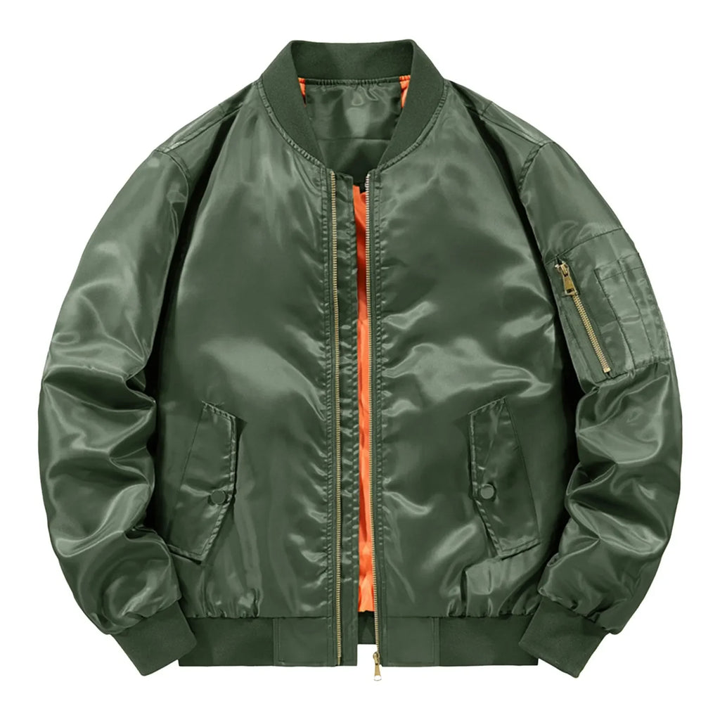Mens Bomber Jacket  New Spring Autumn Male Baseball Jackets Pilot Men Outwear Army Green Coat Zipper Men'S Tactical Uniform
