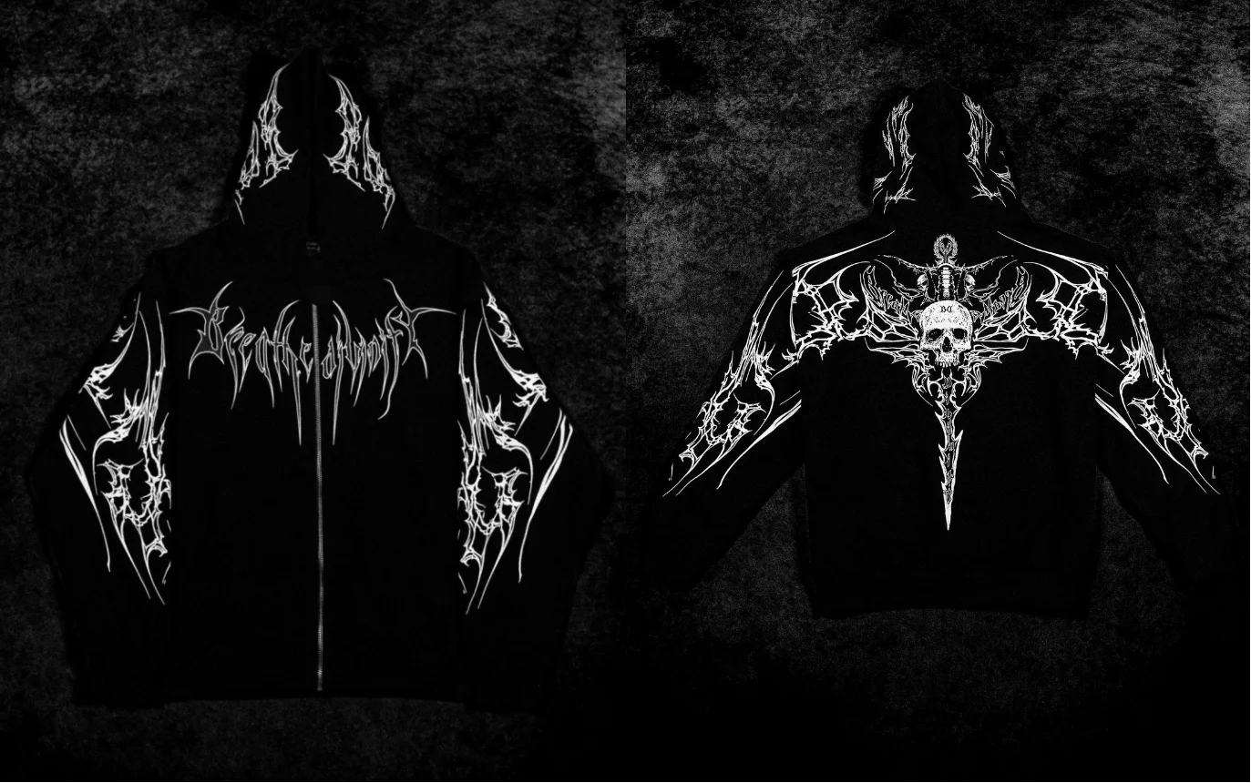 Men Women Y2K Gothic Grunge Hoodie Vintage Distressed Art Graphic Sweatshirt Oversize Streetwear Hip Hop Darkwear Pullover US