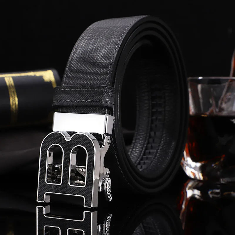 High Quality Luxury Brand Designer Canvas Belts Male Automatic B Buckle Men belts Genuine Leather Belt for men Strap for Jeans