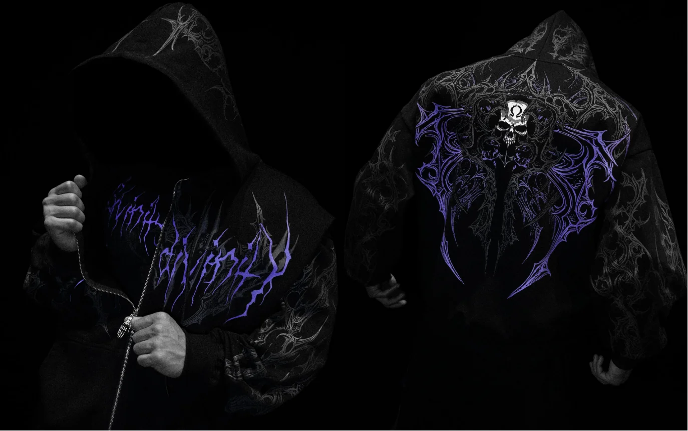 Men Women Y2K Gothic Grunge Hoodie Vintage Distressed Art Graphic Sweatshirt Oversize Streetwear Hip Hop Darkwear Pullover US