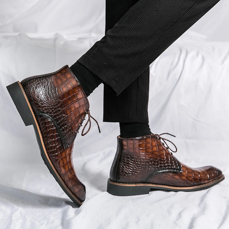 Mens Leather Designer Handmade Winter Spring Luxury Wedding Boots for Men Casual Chelsea Dress Business Formal Shoes Footwear