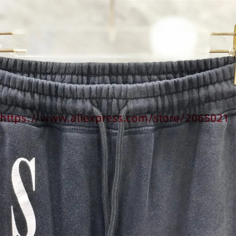 Sanskrit Printing Apricot Saint Sweatpants Men Women Jogger Drawstring Pants