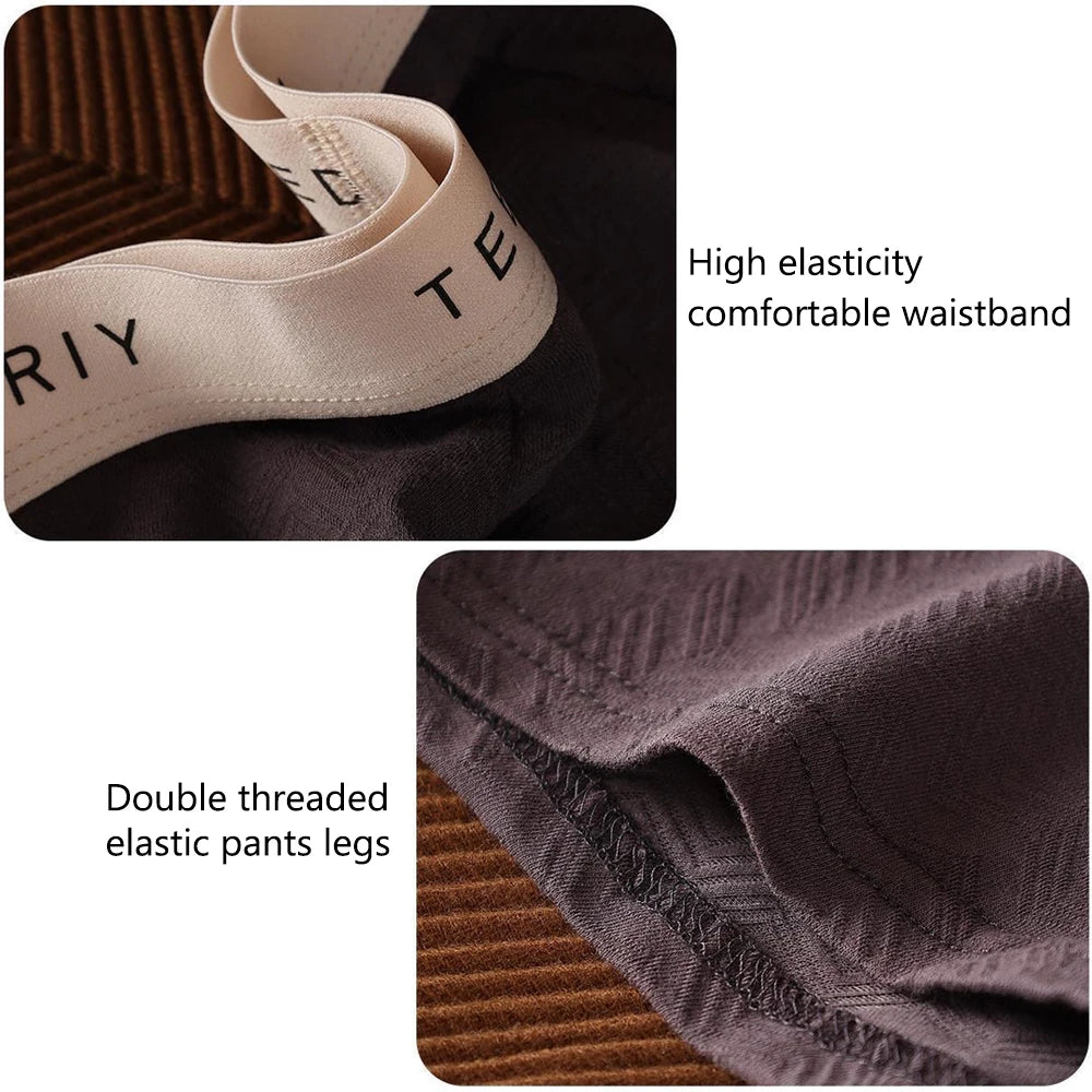 3Pcs Men's Cotton Panties Mid Rise Soft Breathable Boxer Shorts Briefs High Elastic Comfortable Boyshort Large Size Underwear