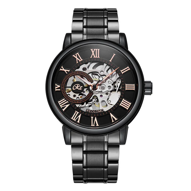 Watches, fully automatic mechanical watches, foreign trade watches for men, men's through-the-bottom hollow mechanical watches