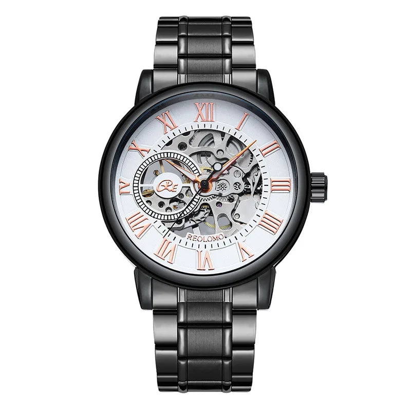 Watches, fully automatic mechanical watches, foreign trade watches for men, men's through-the-bottom hollow mechanical watches