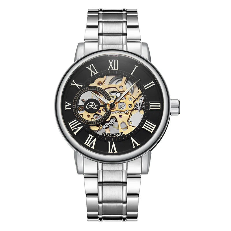 Watches, fully automatic mechanical watches, foreign trade watches for men, men's through-the-bottom hollow mechanical watches