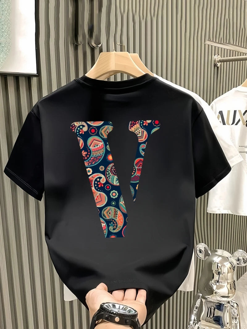 2026 Summer Men's Short-Sleeved Fashion New Product - Multi-purpose Cool Youthful Casual Round-neck Fun Print Cotton T-Shirt Top