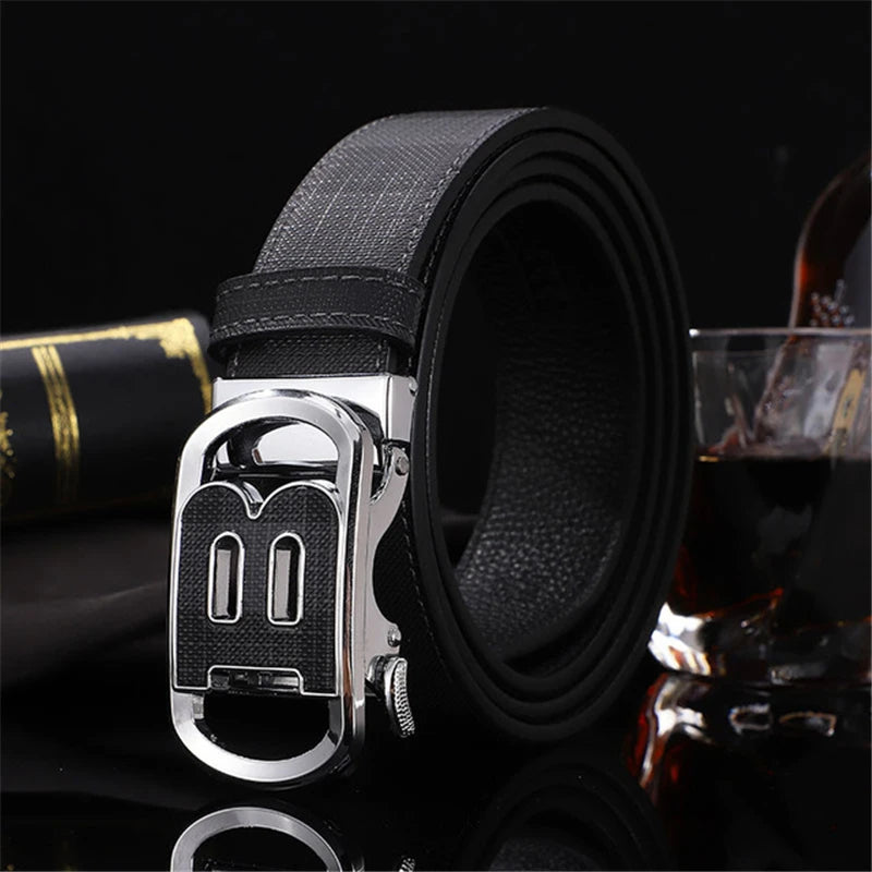 High Quality Luxury Brand Designer Canvas Belts Male Automatic B Buckle Men belts Genuine Leather Belt for men Strap for Jeans