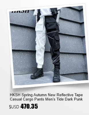 HKSH Spring Autumn New Men's RO Style Shark Hat Chic 4 Eyes Zipper Hooded Fashion Coat Dark Punk Hoodies Tide Sweatshirt HK0967
