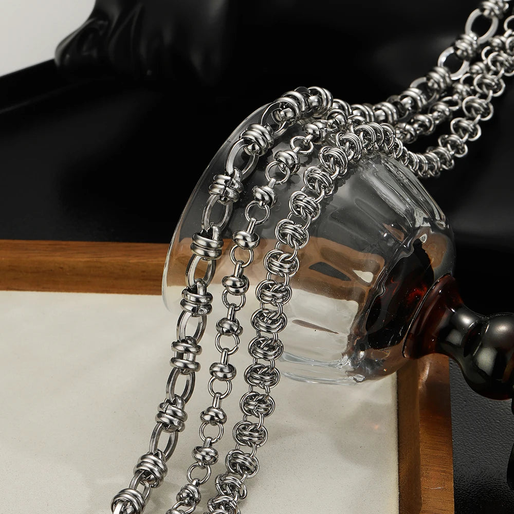 1 Meter Stainless Steel Handmade Punk Chains DIY Hip Hop Women Men Necklaces Findings Bracelets Jewelry Making Accessories