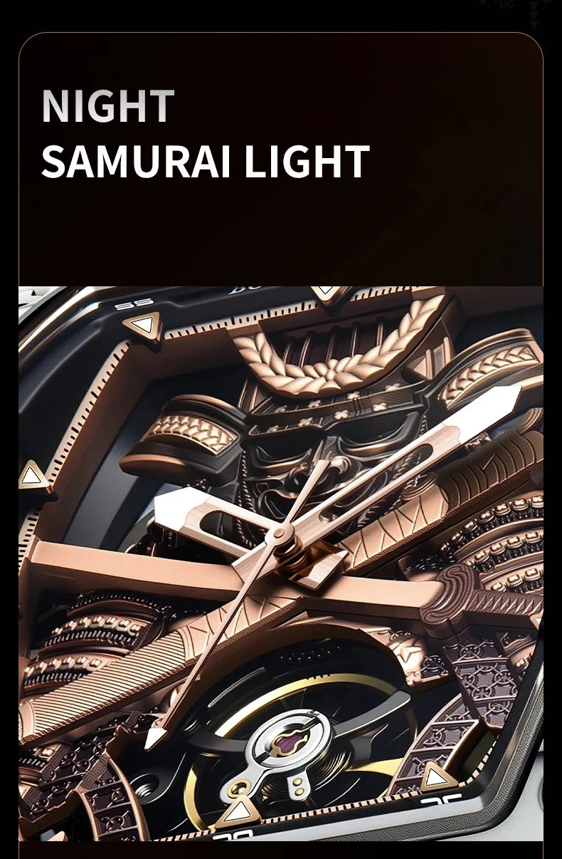 BONEST GATTI Carbon Fiber Case Men Automatic Movement Wristwatch Skeleton Warrior Sapphire Glass Mechanical Watches for Men 2025