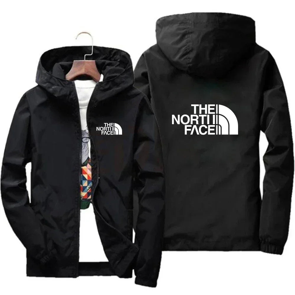 2026 New European and American Men's Fashion Jacket, Windproof and Waterproof Zipper Hooded Overcoat, Spring and Winter Outdoor