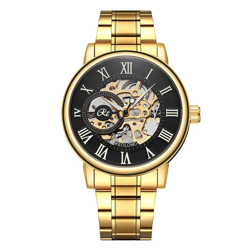 Watches, fully automatic mechanical watches, foreign trade watches for men, men's through-the-bottom hollow mechanical watches