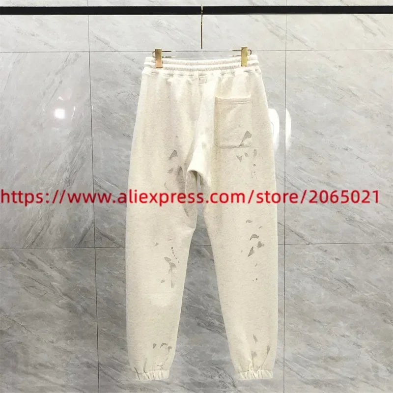 Sanskrit Printing Apricot Saint Sweatpants Men Women Jogger Drawstring Pants