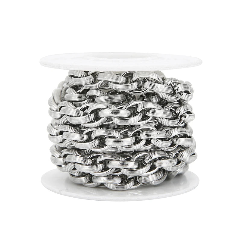 1 Meter Stainless Steel Oval Chunky Knot Chain Heavy Punk Necklaces Chains Handmade Bracelets DIY Jewelry Findings Making