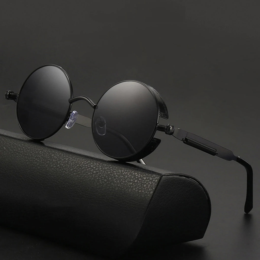 Retro Punk Sunglasses Round Anti Reflective Sun Glasses Men and Women Driving UV Protection Glasses UV400 Eyewear