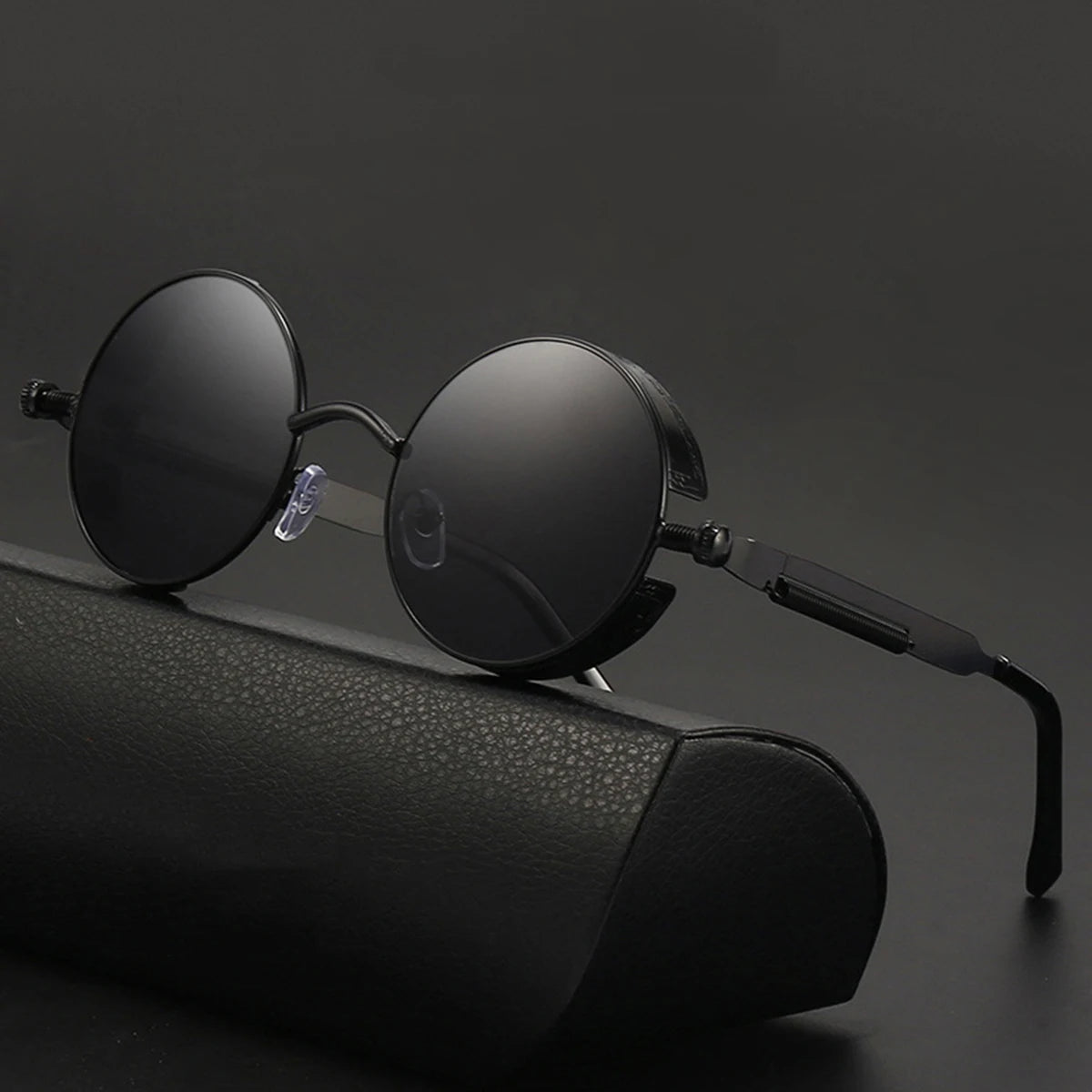 Retro Punk Sunglasses Round Anti Reflective Sun Glasses Men and Women Driving UV Protection Glasses UV400 Eyewear