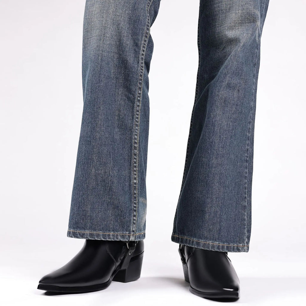 Men's leather shoes, British sleeve, retro handcrafted high-top business leather boots