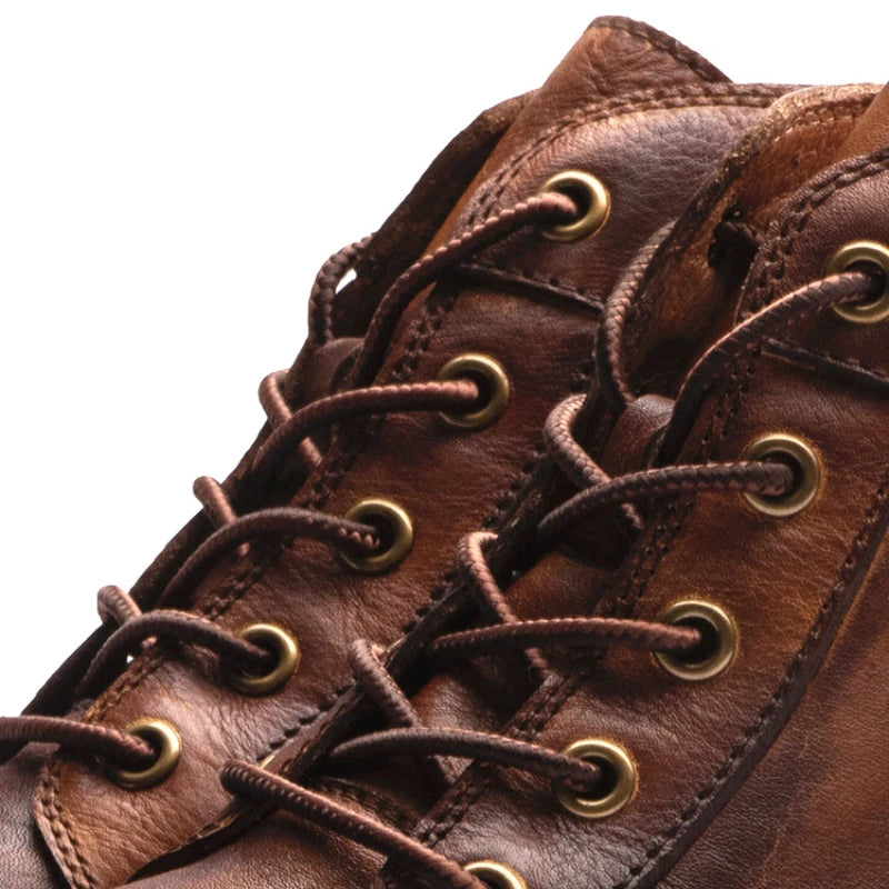 Handmade Leather Men Boots Retro Round Toe Ankle Boots for Men  Luxury Punk Street Style Mens Motorcycle Boots botas para hombre