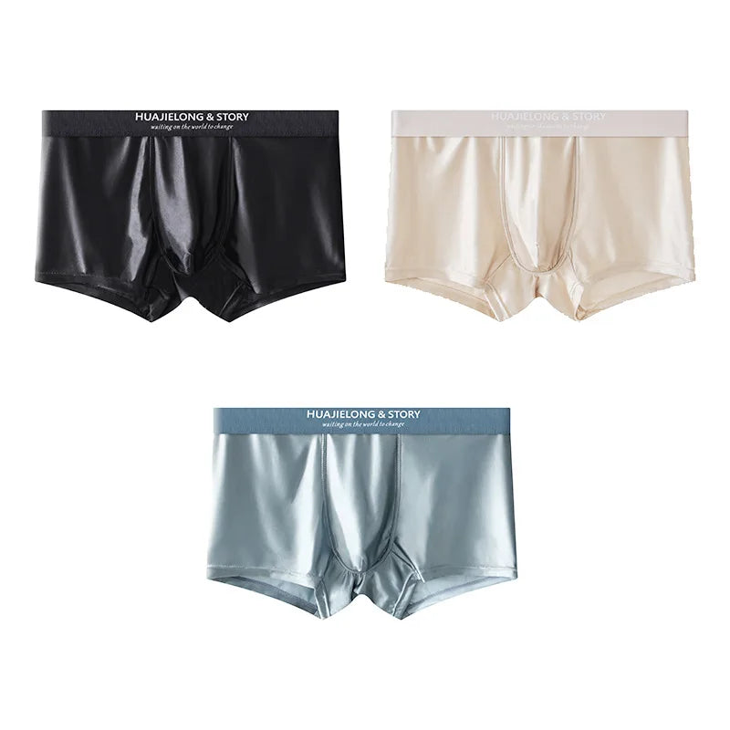 EXILIENS Soft Gloss 1pcs/3pcs Boxer Men Underwear Hot Underpant Mens Boxers Masculinas BoxerShorts Man Panties Size L-3XL A6505