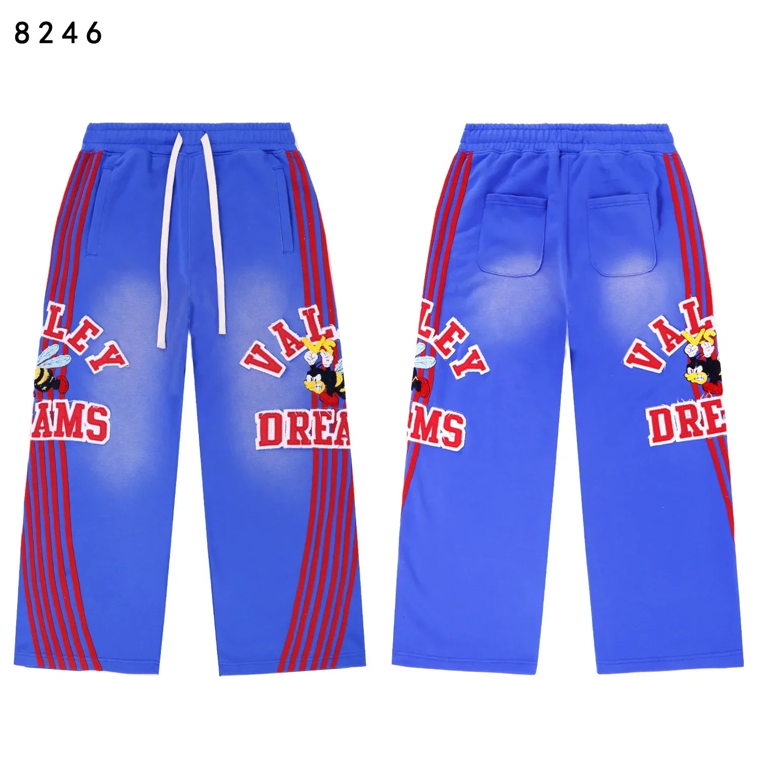 25ss High Quality Vale Washed Distressed  Hoodies Sweatpants Clothes Men Women Winter Autumn Casual Loose VALLEY  Pants