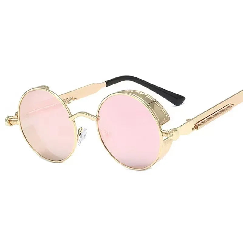 Retro Punk Sunglasses Round Anti Reflective Sun Glasses Men and Women Driving UV Protection Glasses UV400 Eyewear