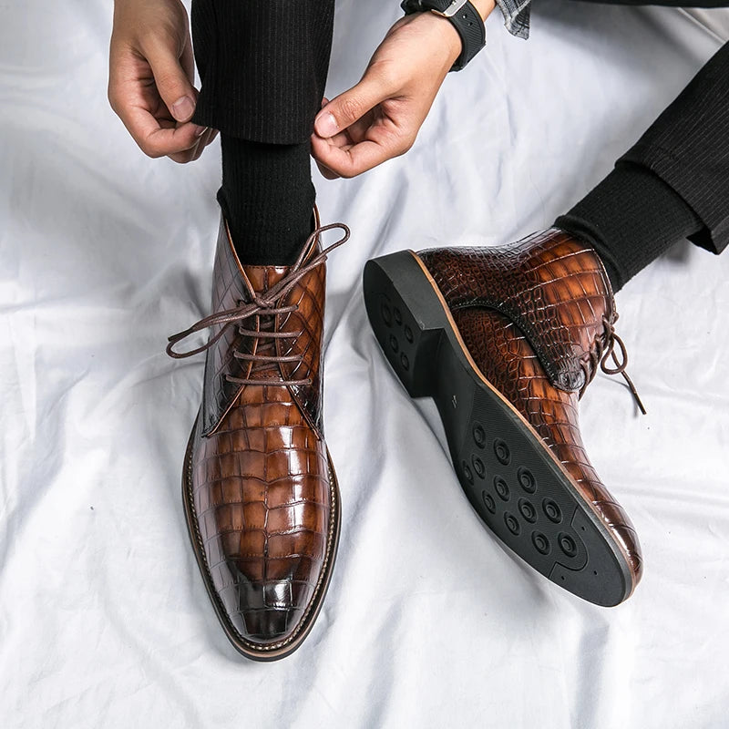 Mens Leather Designer Handmade Winter Spring Luxury Wedding Boots for Men Casual Chelsea Dress Business Formal Shoes Footwear