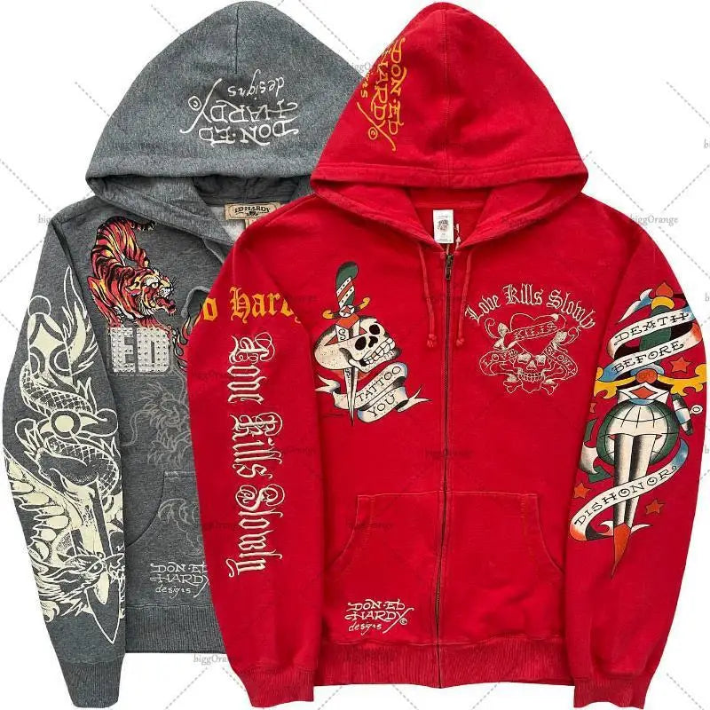 American Gothic Ro Skull Bones Oversized Hoodie Y2K Hip Hop Sle Streetwear No Brand Svel Other Material 00%