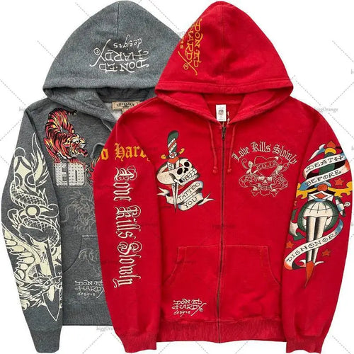 American Gothic Ro Skull Bones Oversized Hoodie Y2K Hip Hop Sle Streetwear No Brand Svel Other Material 00%