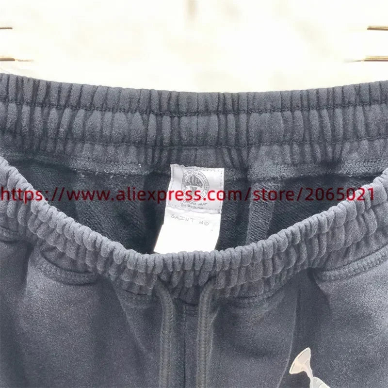 Sanskrit Printing Apricot Saint Sweatpants Men Women Jogger Drawstring Pants