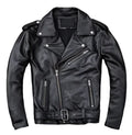 2024 New Spring Classical Motorcycle oblique zipper Jackets Men Leather Jacket Natural Calf Skin Thick Slim Cowhide Moto Jacket