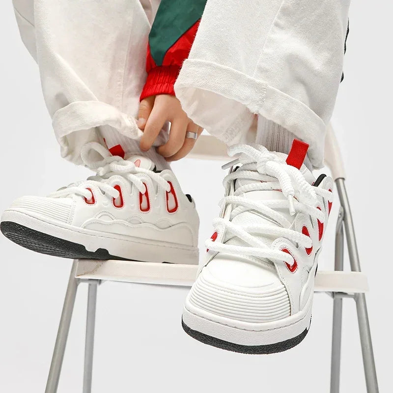 Trendy men's shoes, outdoor sports new thick-soled breathable casual shoes, non-slip and comfortable running shoes, tennis shoes