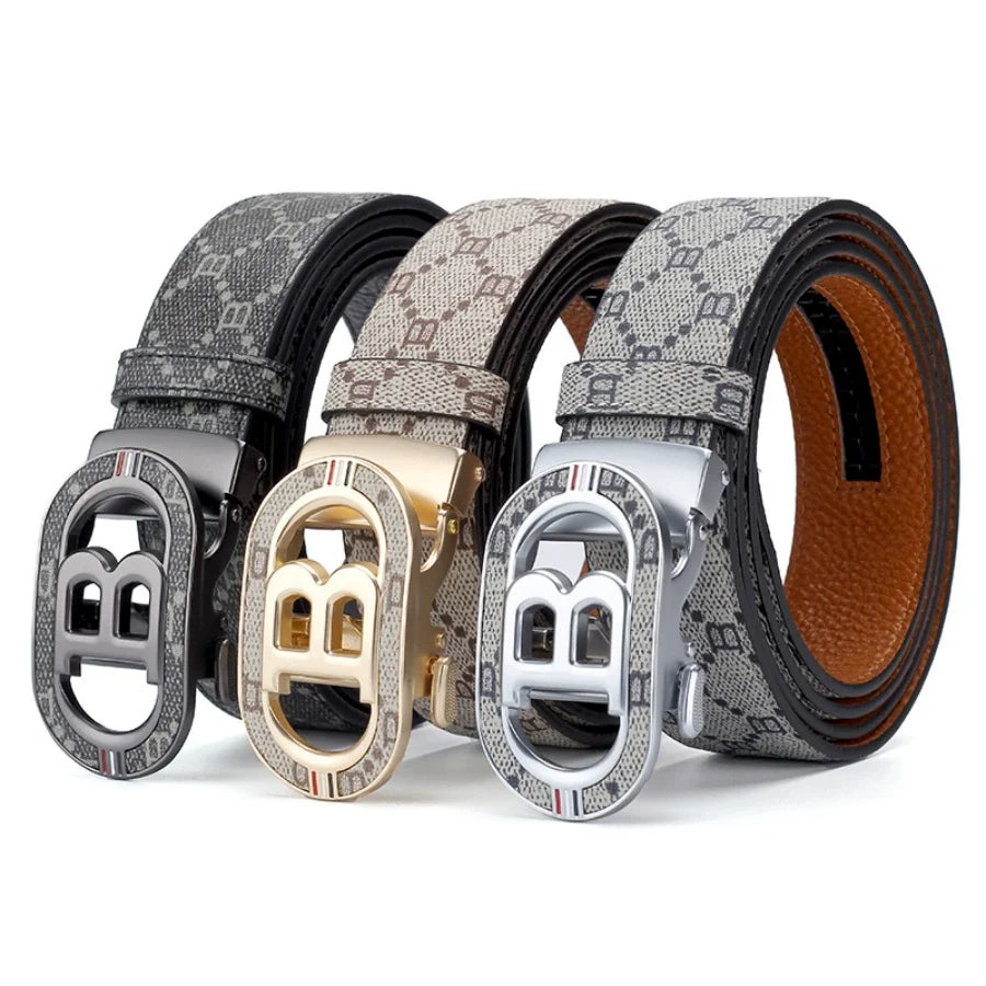 Men's Belt Fashionable Belt for Men Letter B Buckle Belt Male Boss Business Style Luxury Brand
