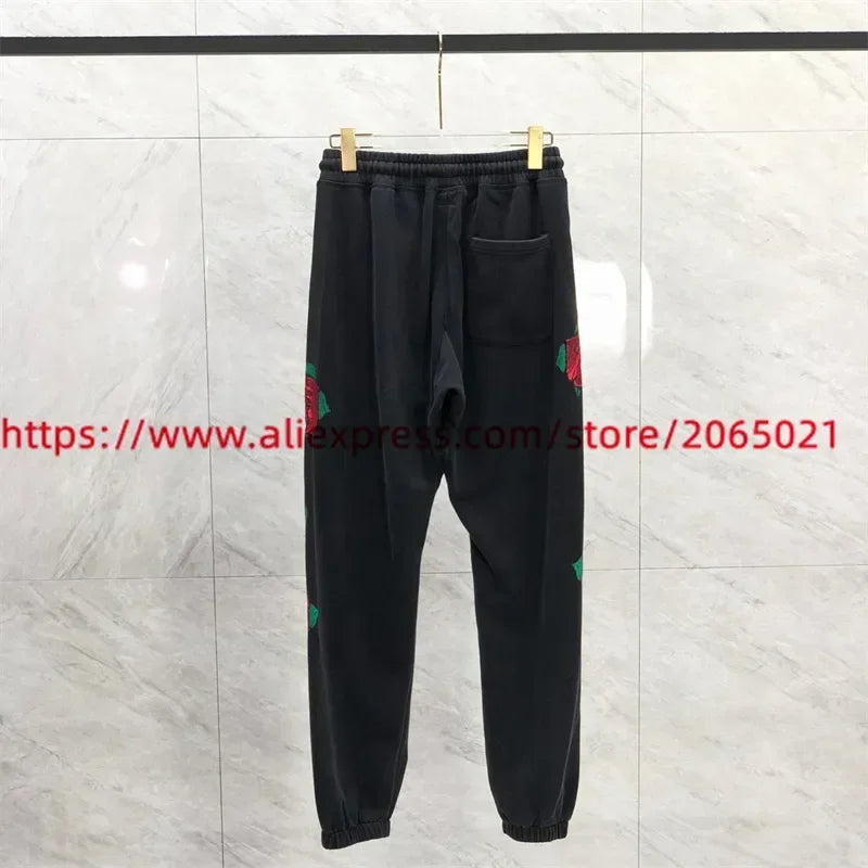 Sanskrit Printing Apricot Saint Sweatpants Men Women Jogger Drawstring Pants
